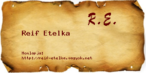 Reif Etelka névjegykártya
